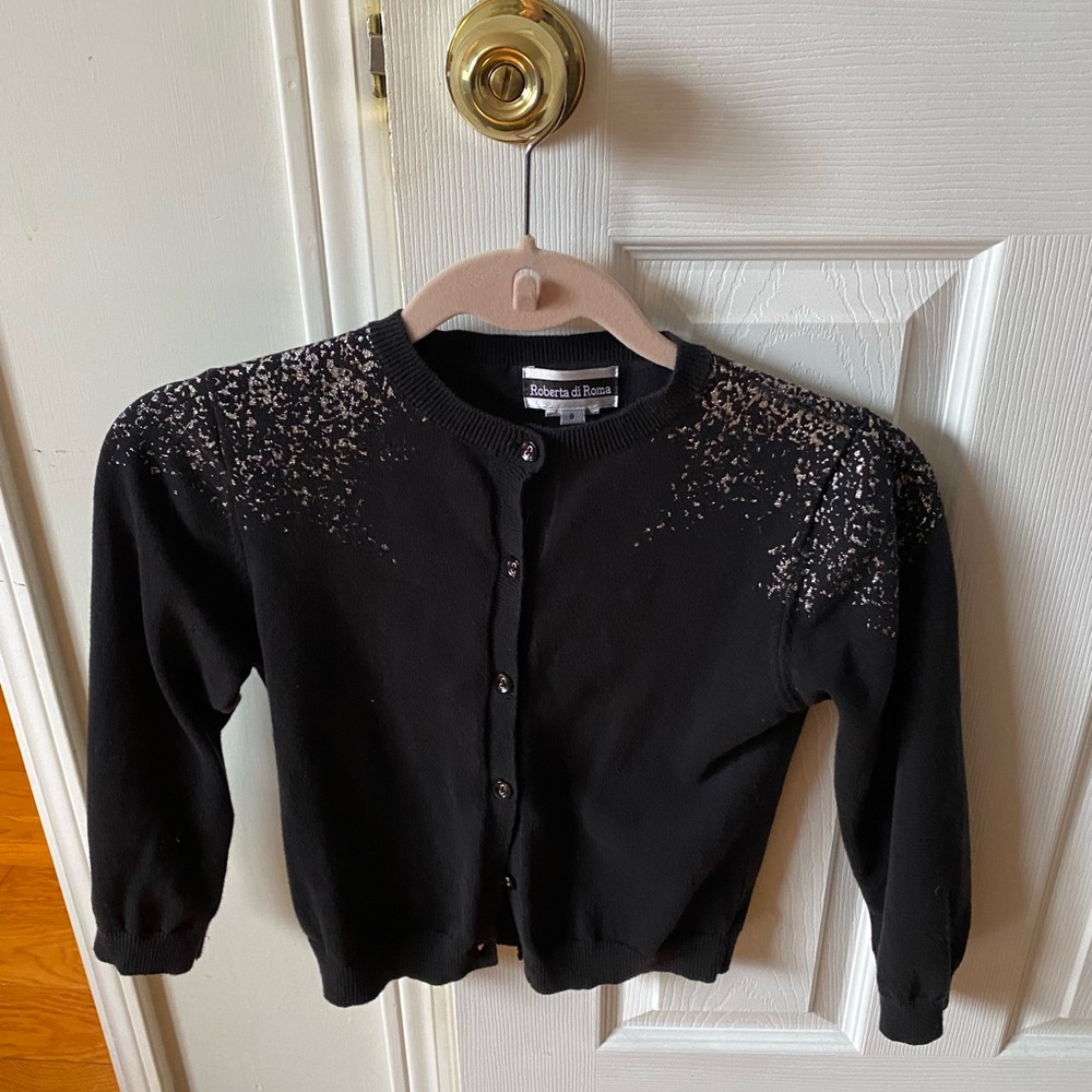 Black Cardigan with Silver Accents